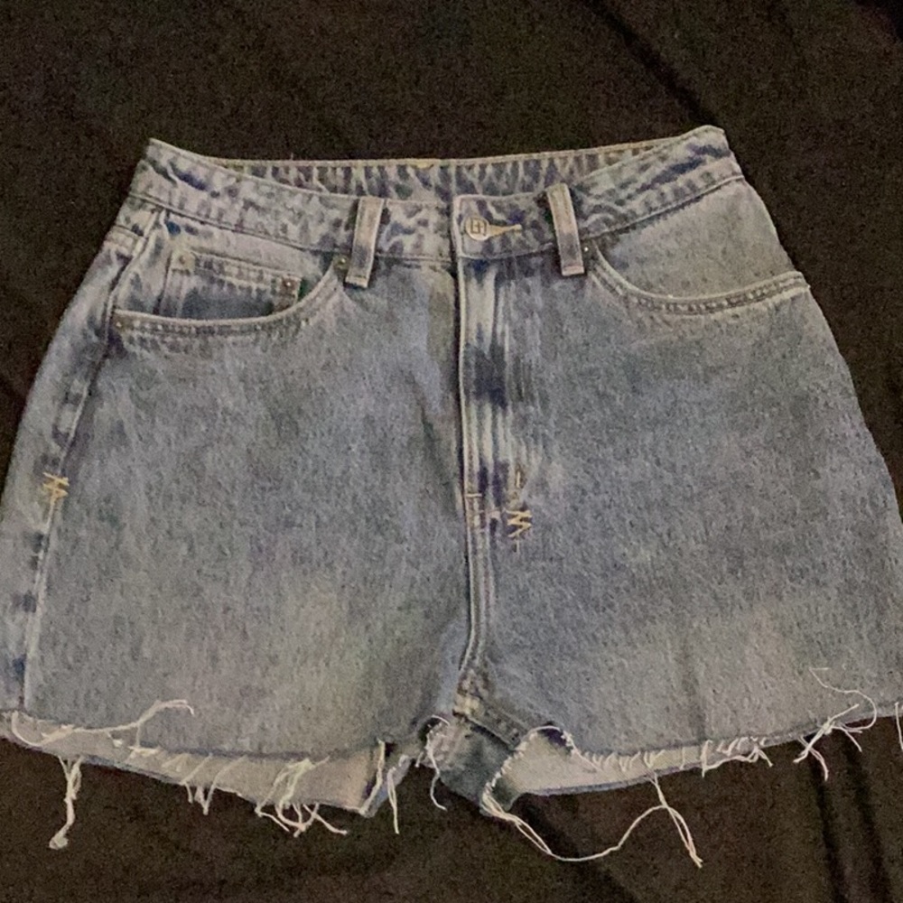Ksubi Racer Shorts Vibez Raw Hem High Waisted Jean Shorts